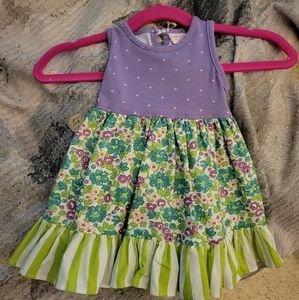 Ricrac & ruffles dress 0-3 mo